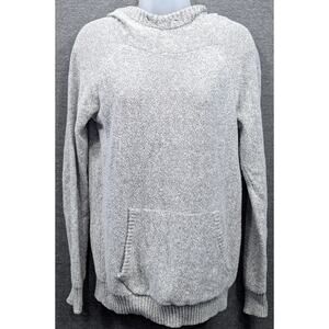 ROOTS Canada Womens Sweater - Gray, Knit, Hooded, Pullover, Front Pocket, M